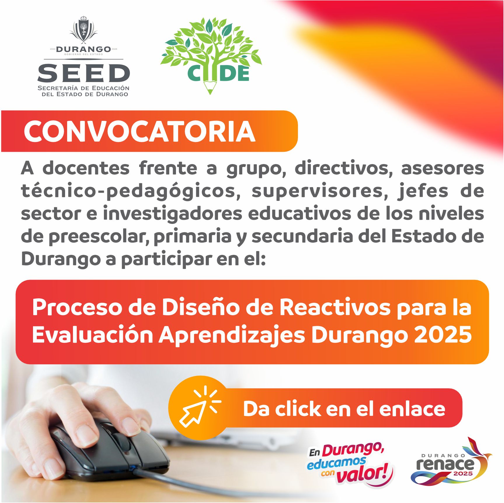 Convocatoria CIIDE Diseño Reactivos 2025
